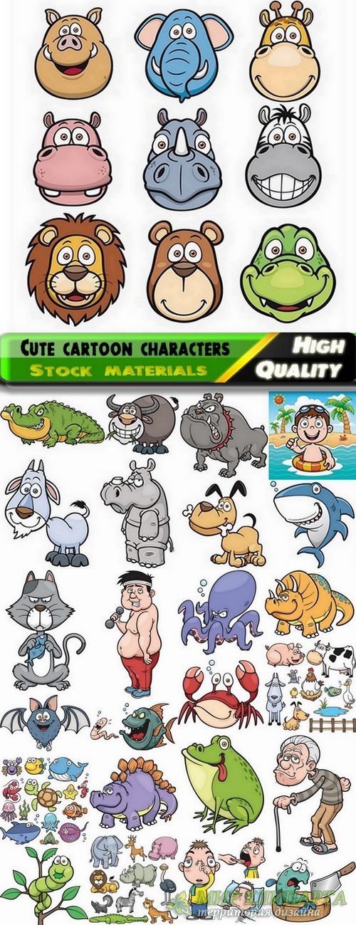 Cute cartoon characters in vector from stock #2 - 25 Eps