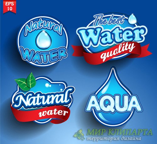 Labels of mineral water in the vector