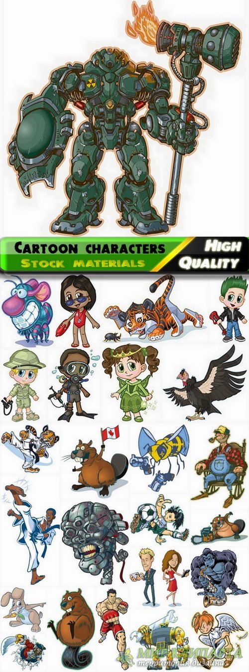 Funny cartoon characters in vector from stock #2 - 25 Eps