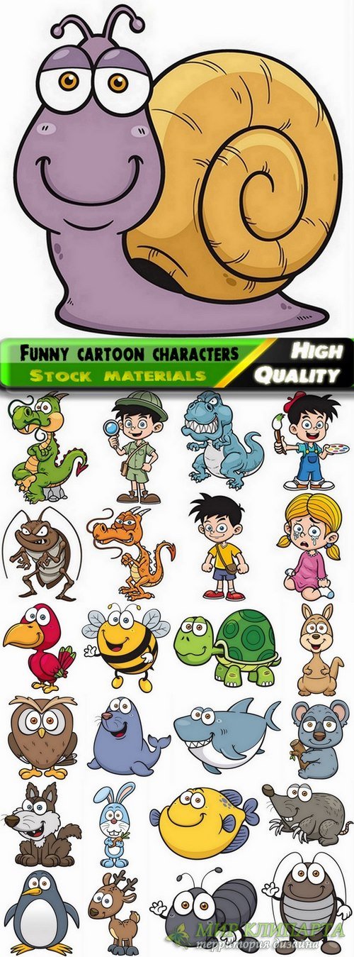 Funny cartoon characters in vector from stock #3 - 25 Eps