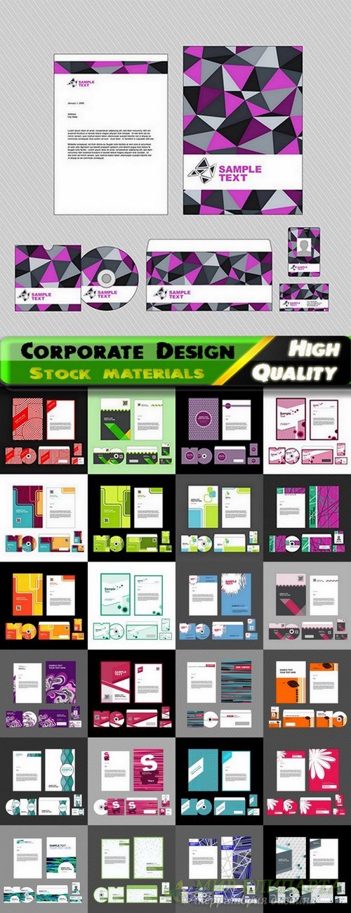 Stationery Corporate Design elements in vector from stock #5 - 25 Eps