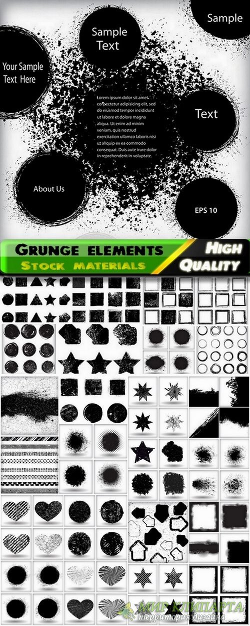 Grunge design elements and backgrounds in vector from stock - 25 Eps