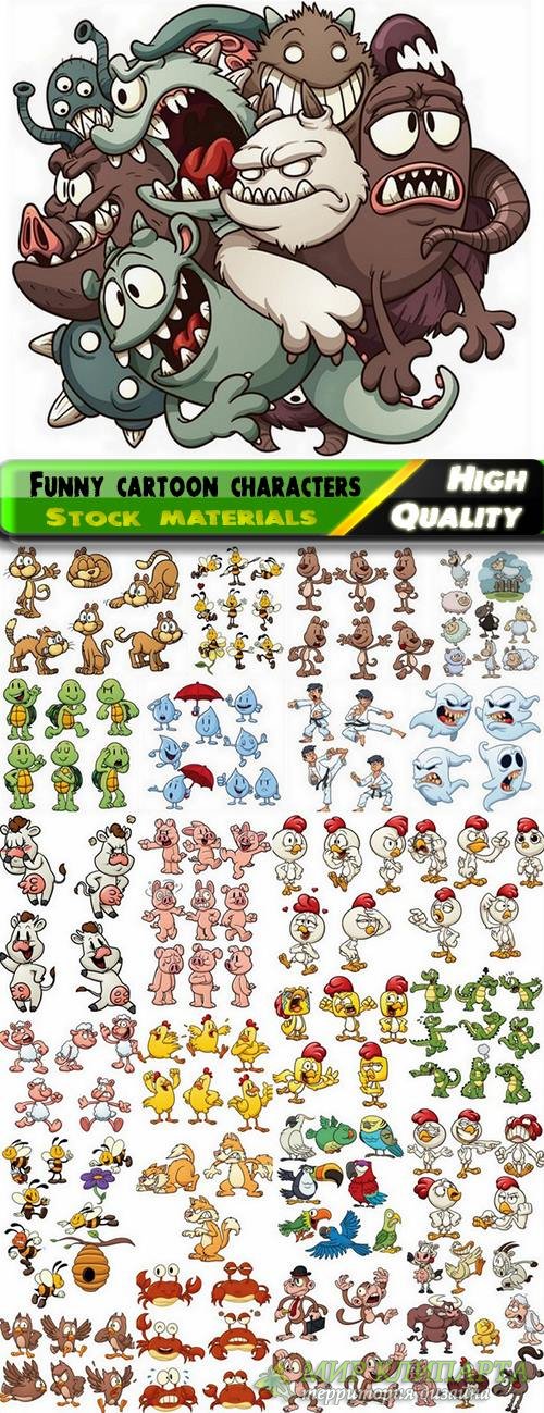 Funny cartoon characters in vector from stock #5 - 25 Eps