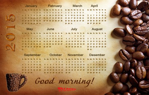 Настенный календарь на 2015 год - Запах любимого кофе