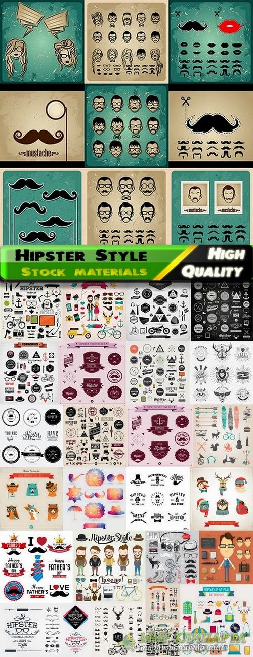 Hipster Style design elements in vector from stock #4 - 25 Eps