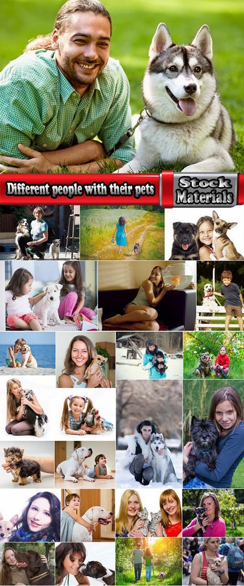 Different people with their pets 25 UHQ Jpeg
