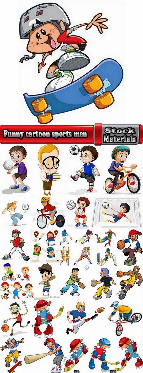 Funny cartoon sports men in vector 25 Eps