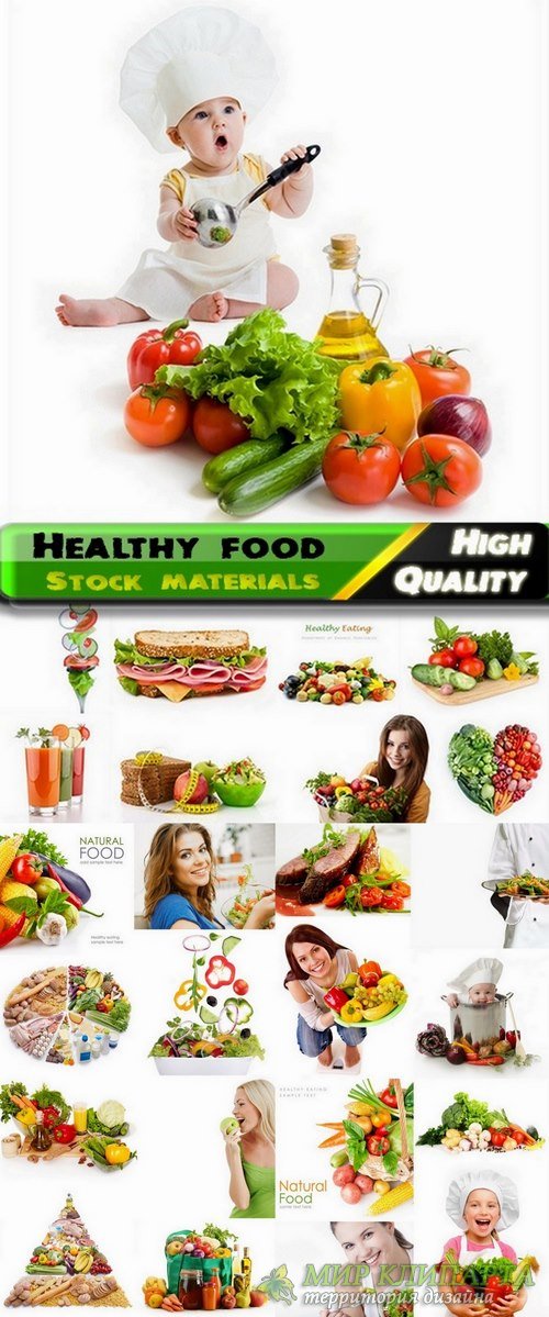 Healthy food isolated on white Stock images - 25 HQ Jpg