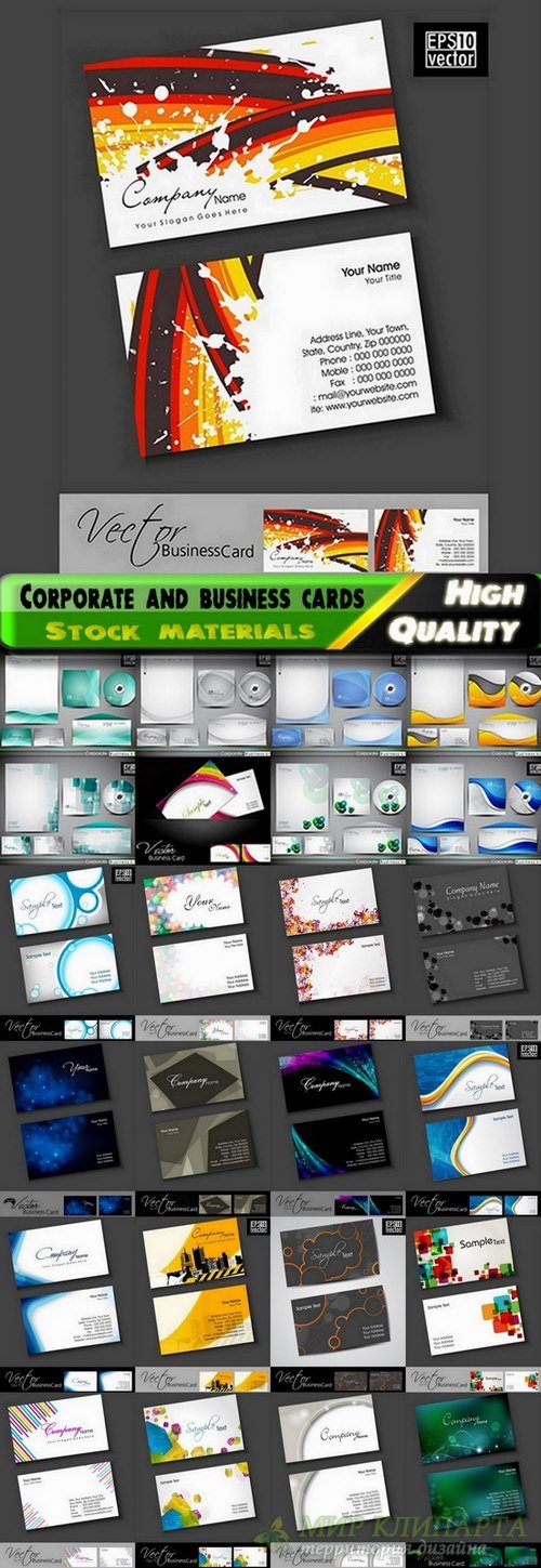 Corporate template design and business cards - 25 Eps