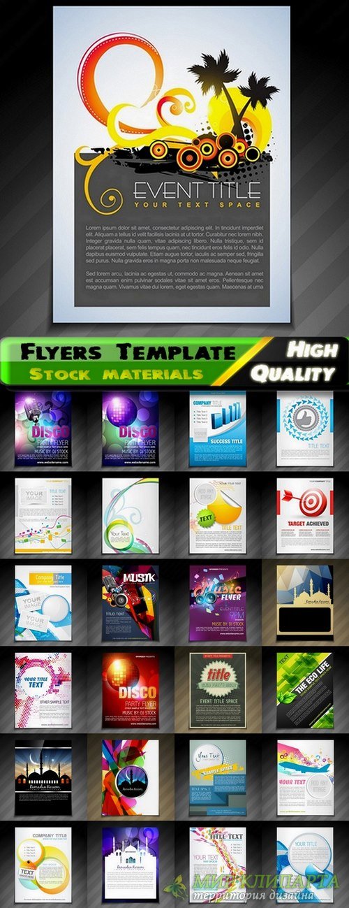 Flyers Template design Collection in vector from stock #36 - 25 Eps