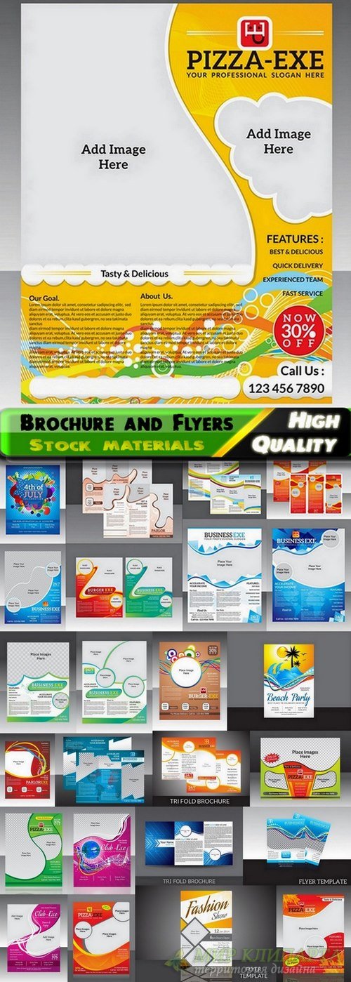 Brochure and Flyers Template Design in vector from stock #21 - 25 Eps