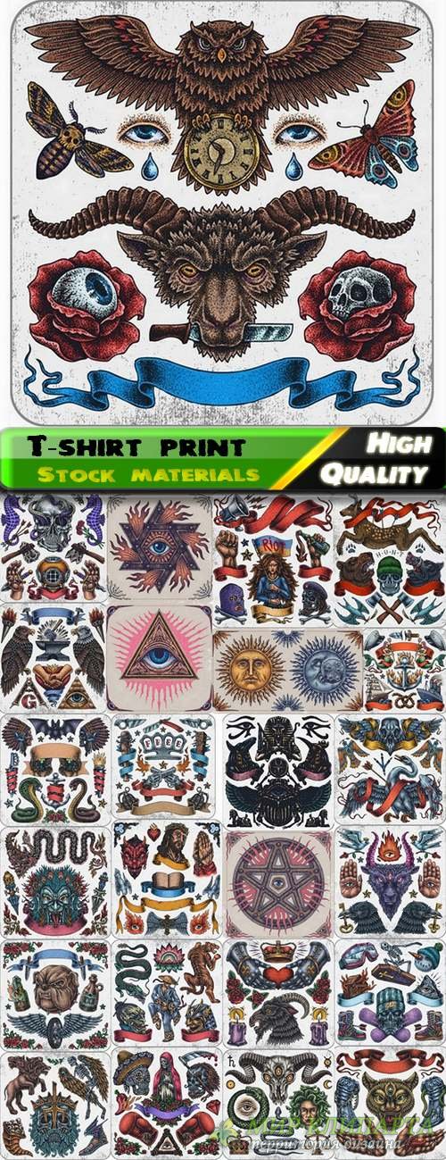 T-shirt print design in vector from stock #4 - 25 Eps