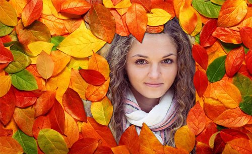 Рамка для фотошоп - Красивые листья 