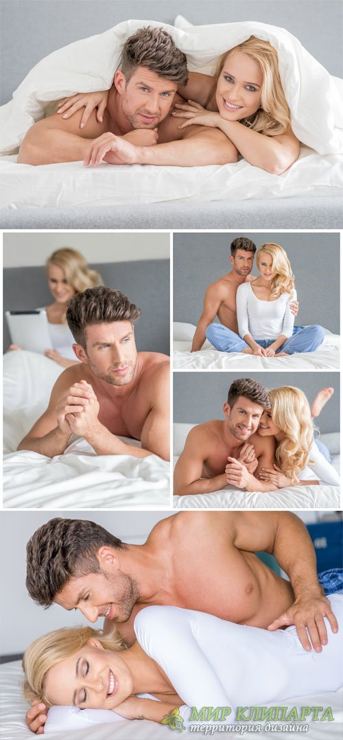 Мужчина и женщина в кровати, пара / Man and woman in bed, couple - Stock Photo