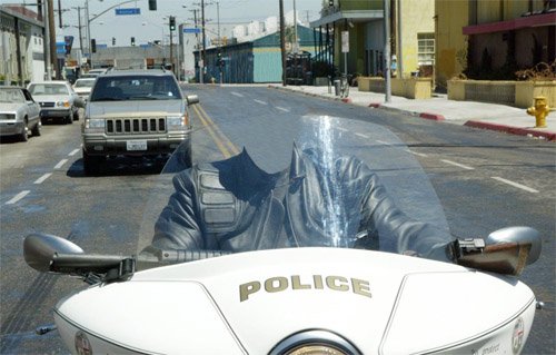  Шаблон psd мужской - На полицейском мотоцикле 