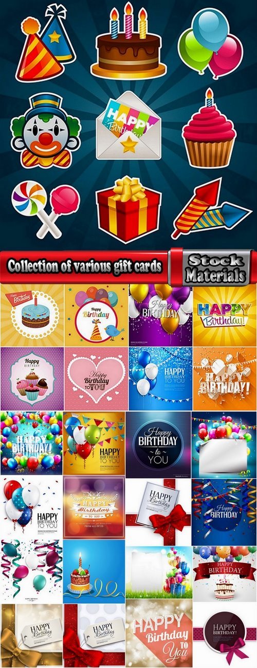 Collection of various gift cards vector images #2-25 Eps