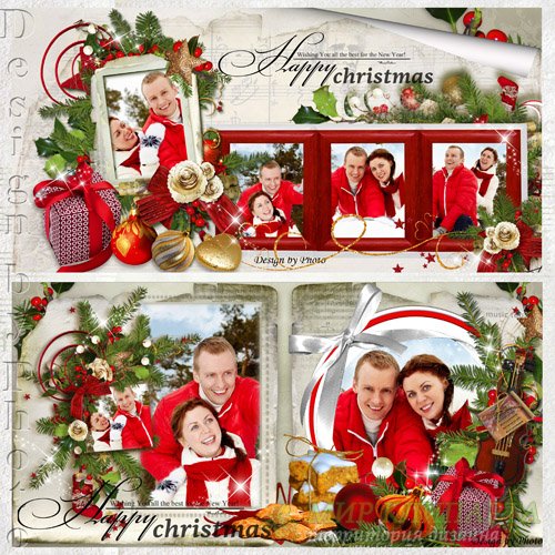 Красивая семейная фотокнига - Рождественская мелодия