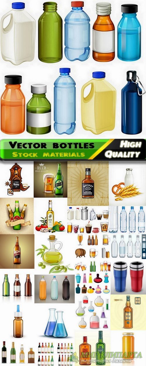 Different vector bottles from stock - 25 Eps