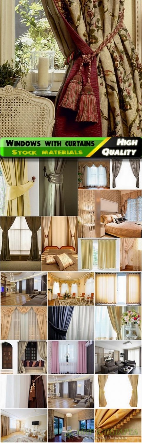 Home interior and windows with curtains Stock images - 25 HQ Jpg