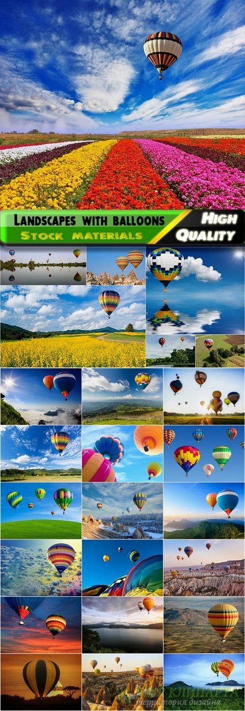Beautiful landscapes with colorful balloons Stock images - 25 HQ Jpg