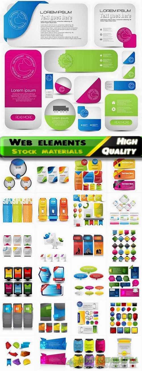 Web elements and vector banners from stock - 25 Eps