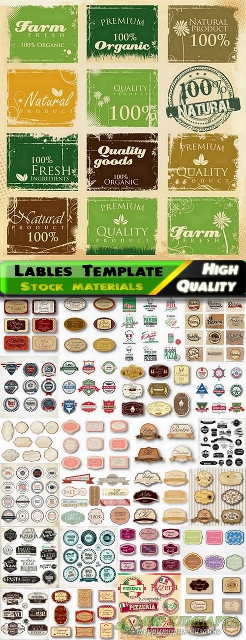 Lables Template design in Vector from Stock set #16 - 25 Eps