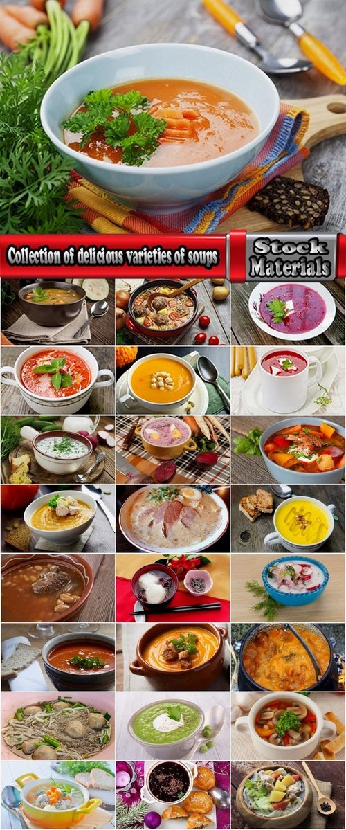Collection of delicious varieties of soups 25 UHQ Jpeg