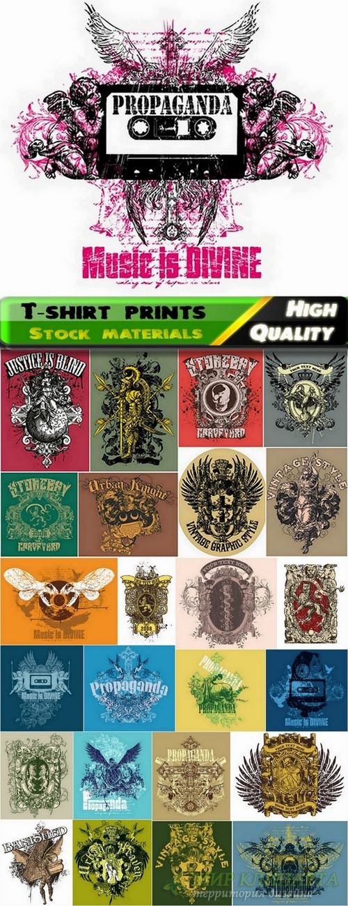 T-shirt prints design in vector from stock #9 - 25 Eps