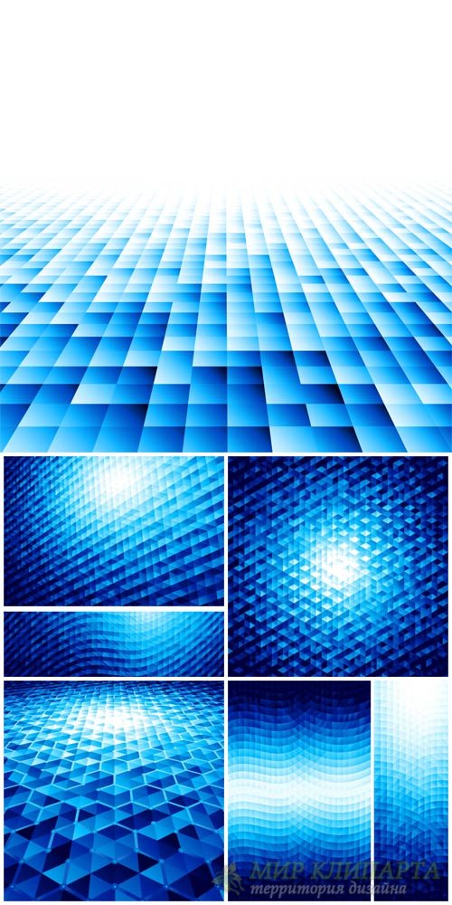 Векторные фоны, синяя абстракция / Vector backgrounds, blue abstraction