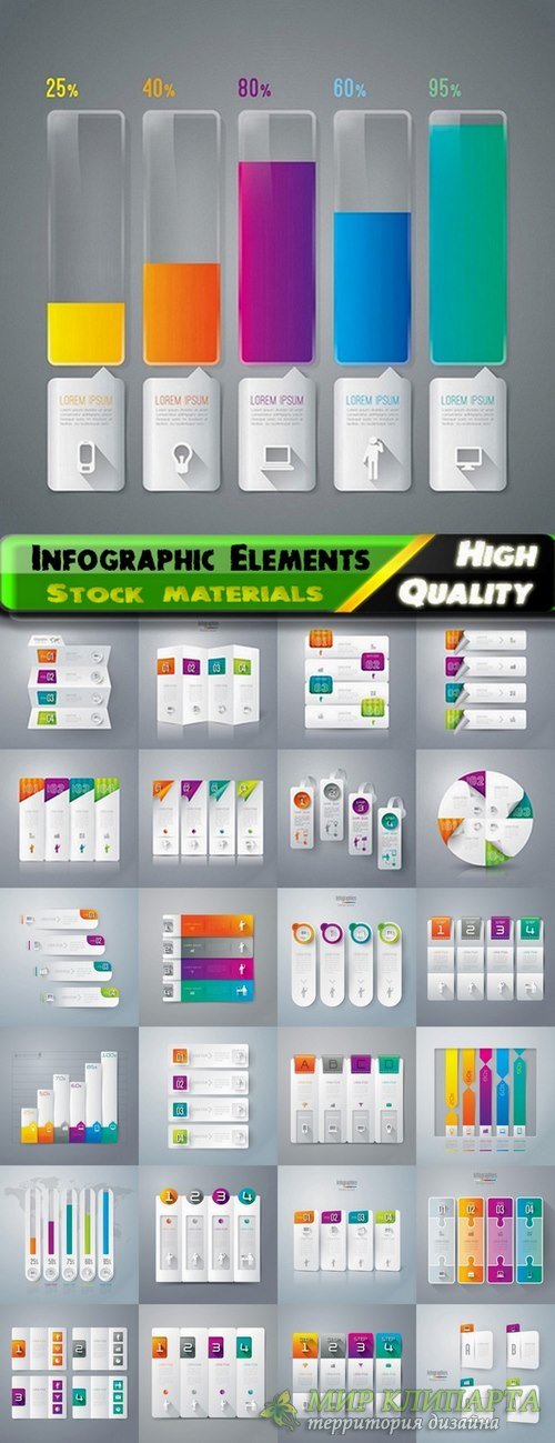 Infographic Design Elements in vector set from stock #93 - 25 Eps