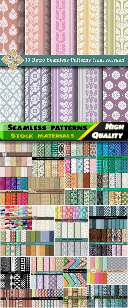 Abstract  Seamless patterns in vector set from stock #19 - 25 Eps