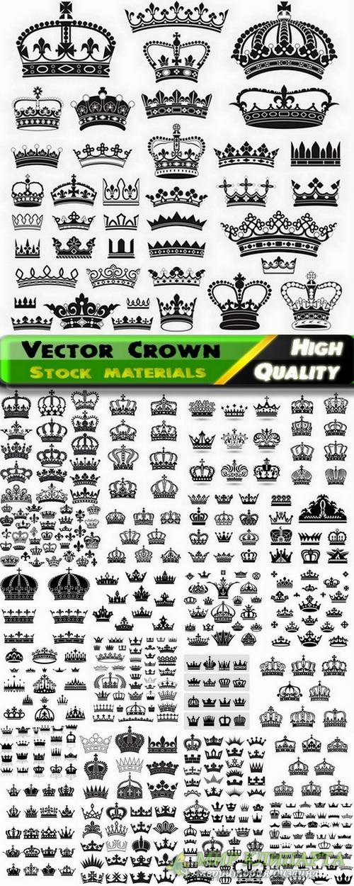 Crown and heraldic elements in vector from stock - 25 Eps