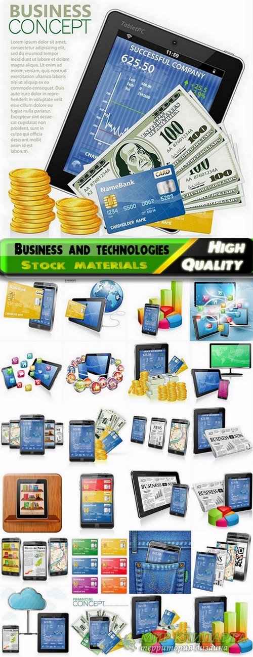 Business and technologies in vector from stock - 25 Eps