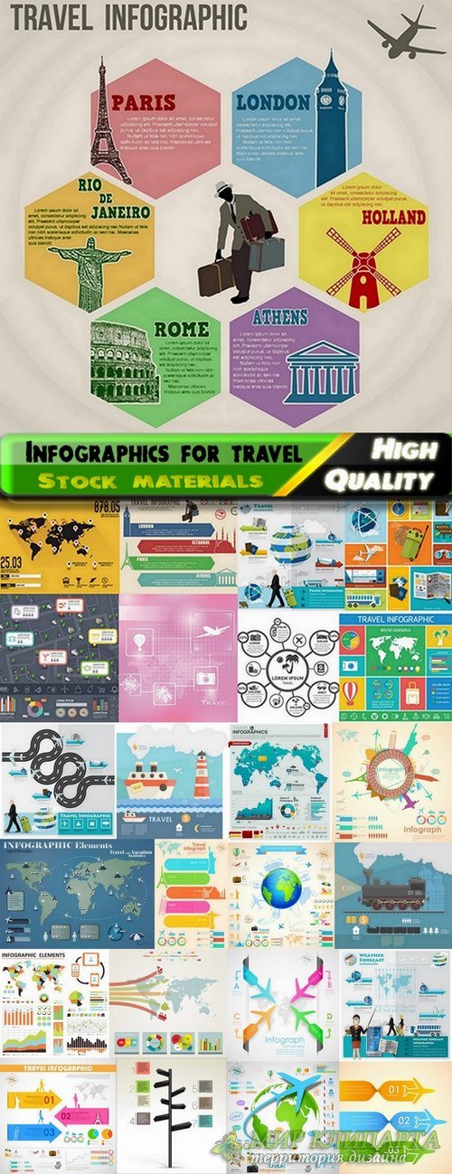 Infographics elements for travel in vector from stock - 25 Eps