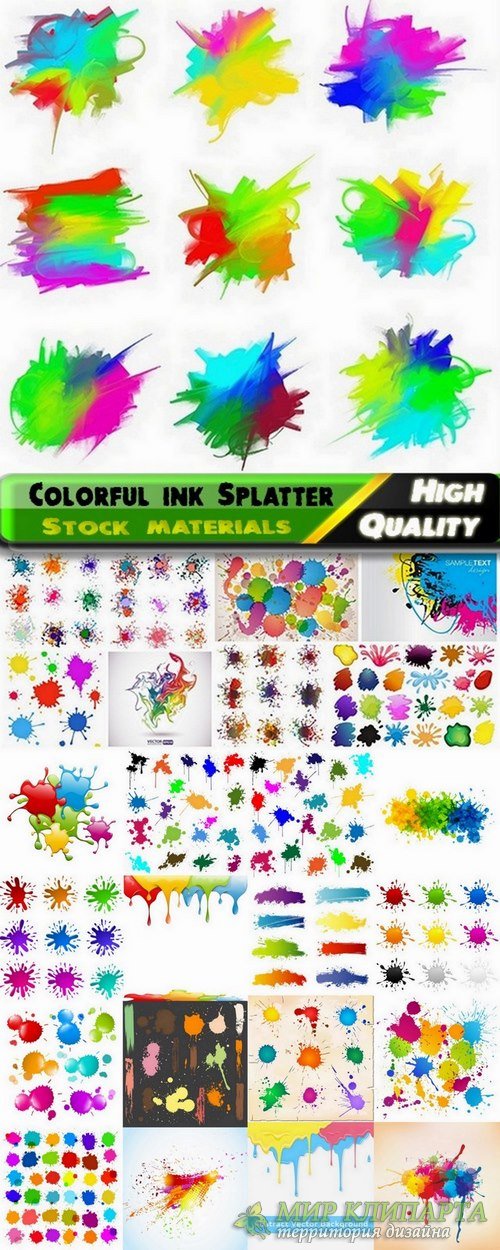 Colorful ink Splatter and Splashes in vector from stock - 25 Eps