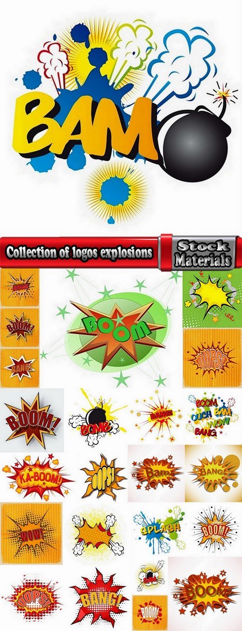 Collection of logos explosions 24 Eps