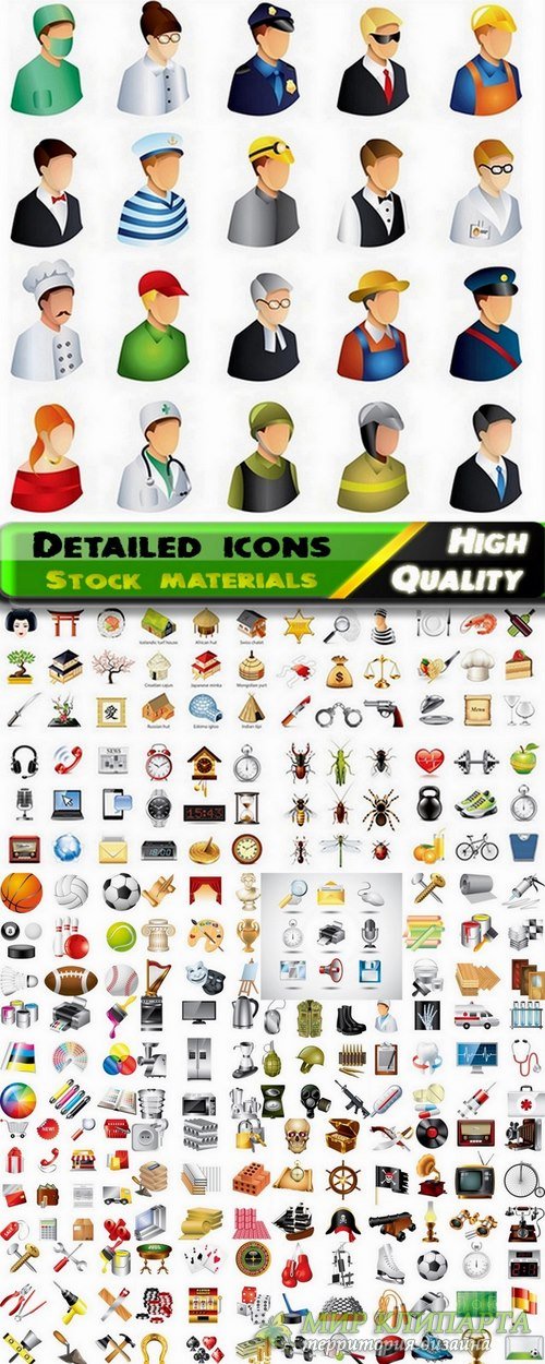 Detailed icons in vector set from stock #15 - 25 Eps