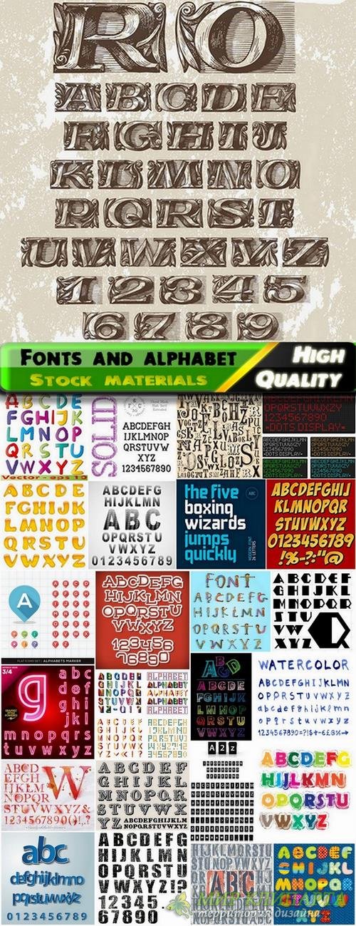 Different Fonts and alphabet in vector from stock #3 - 25 Eps