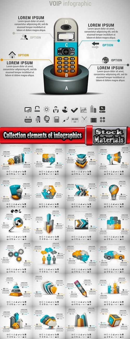Collection elements of infographics vector image #4-25 Eps