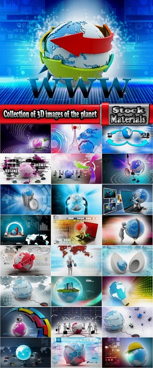 Collection of 3D images of the planet 25 UHQ Jpeg
