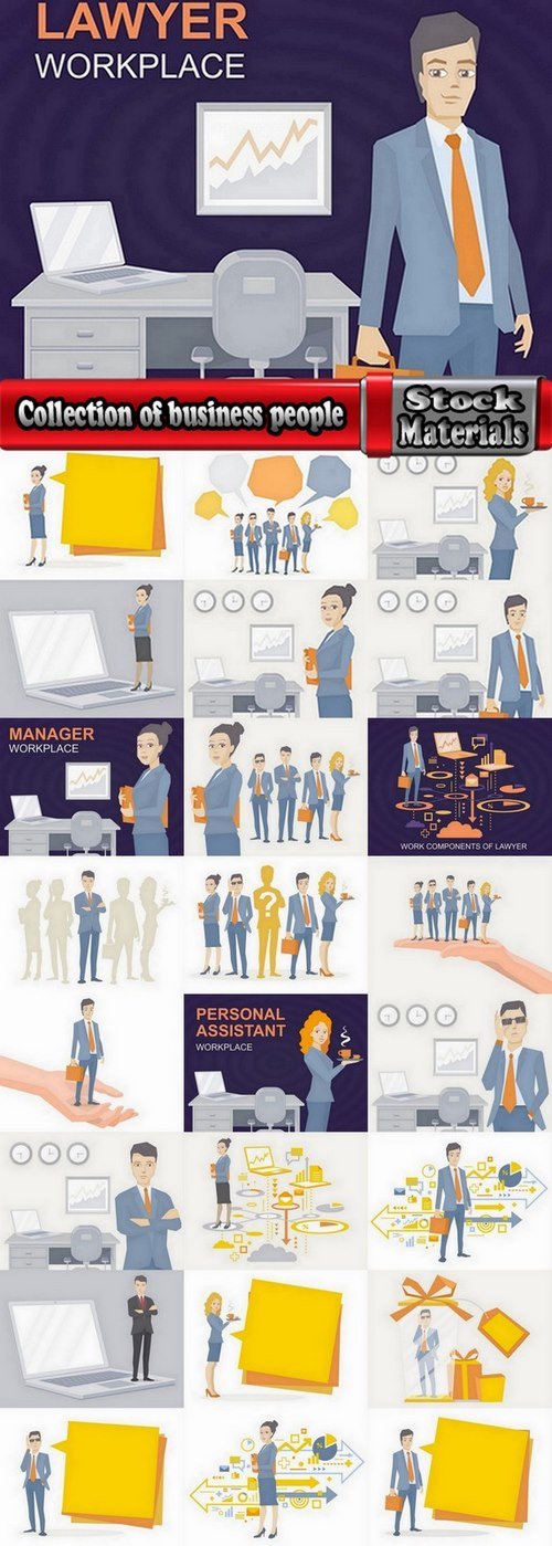 Collection of business people vector image 25 Eps