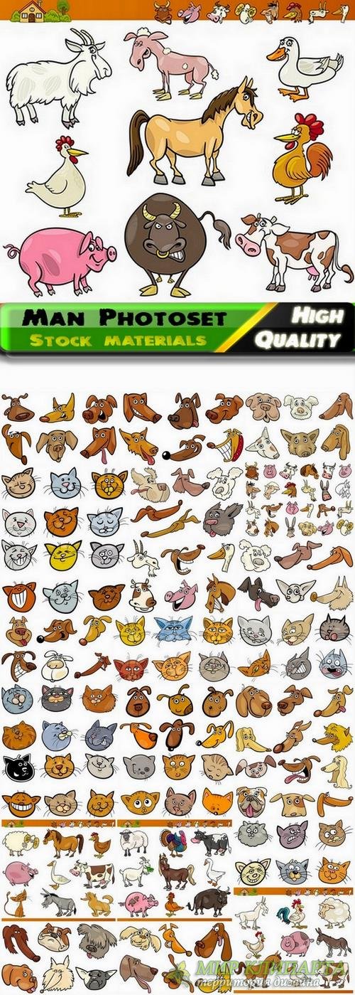 Funny cartoon animals in vector from stock #5 - 25 Eps