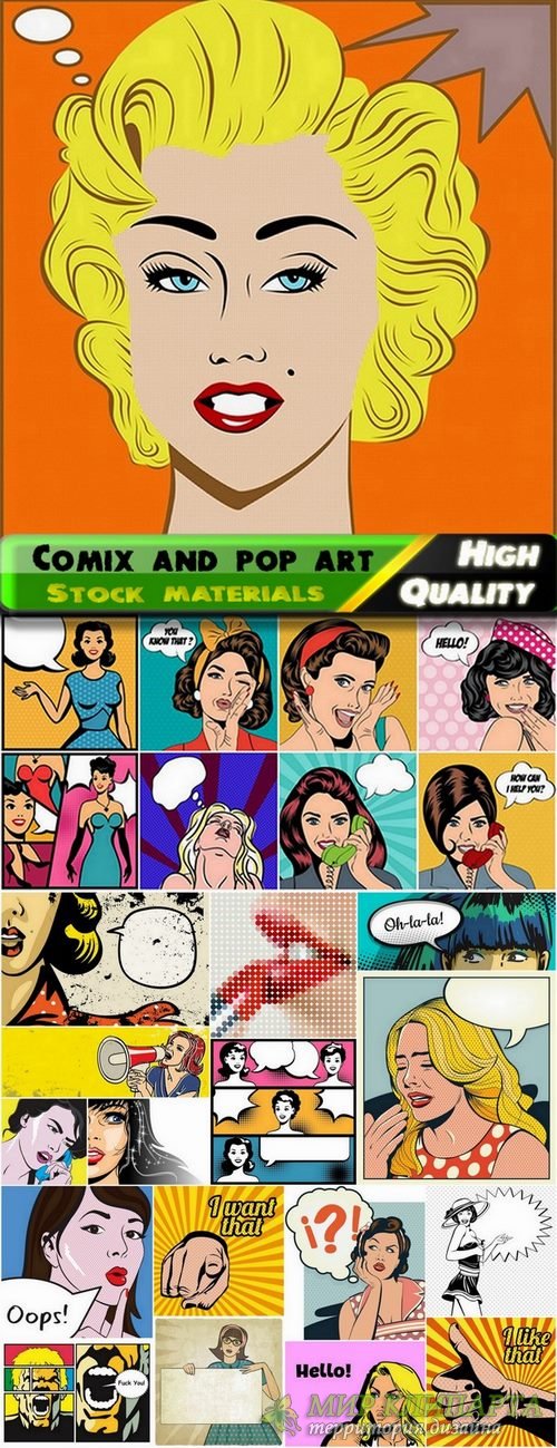 Comix and pop art in vector from stock - 25 Eps