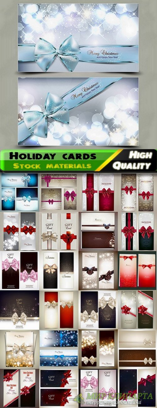 Beautiful vector template for holiday cards from stock - 25 Eps