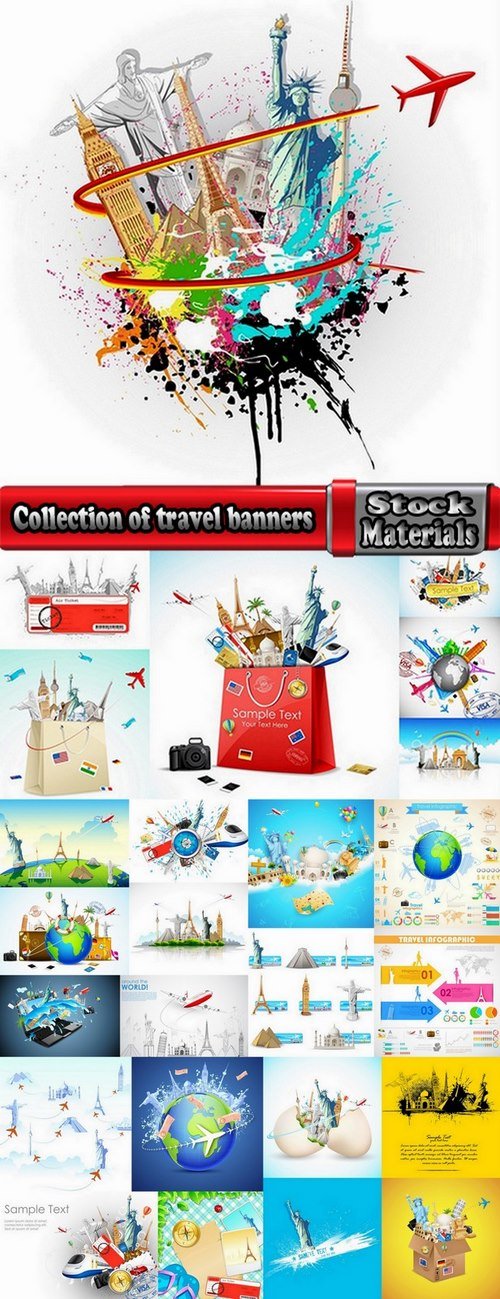 Collection of travel banners #2-25 Eps