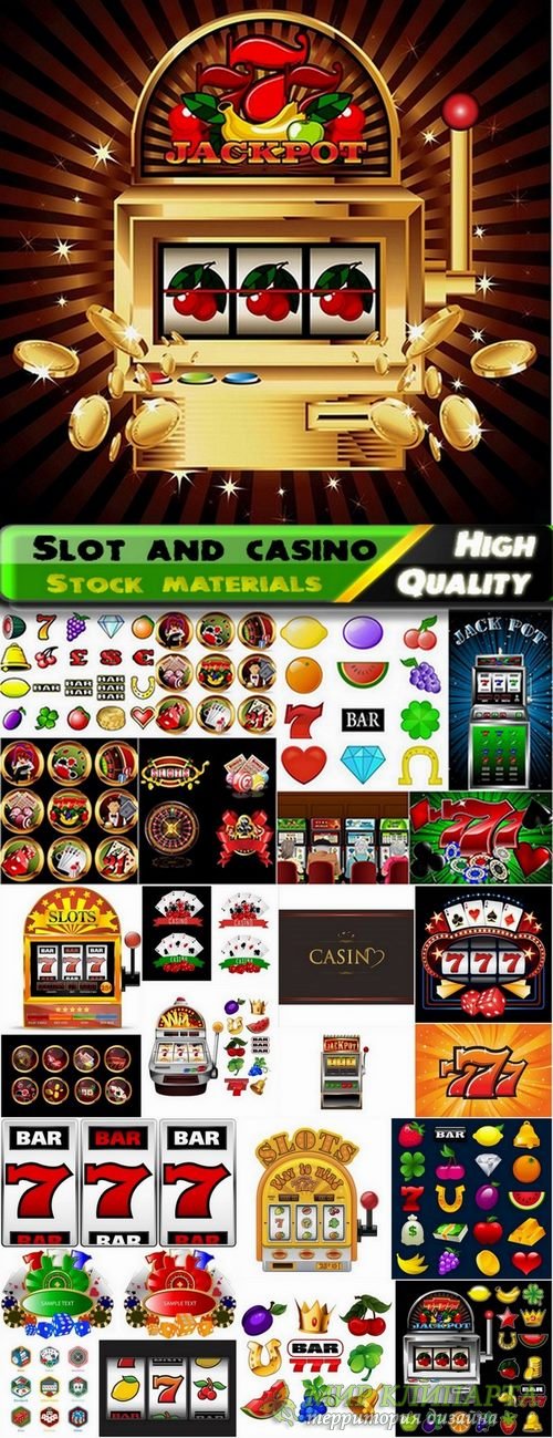 Slot and casino in vector from stock - 25 Eps