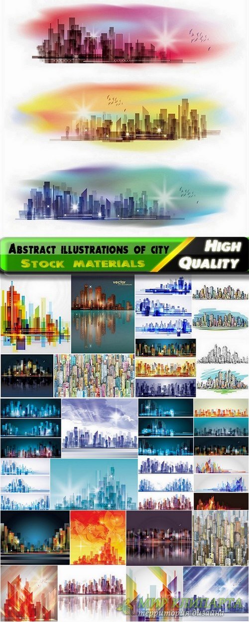 Abstract illustrations of city - 25 Eps