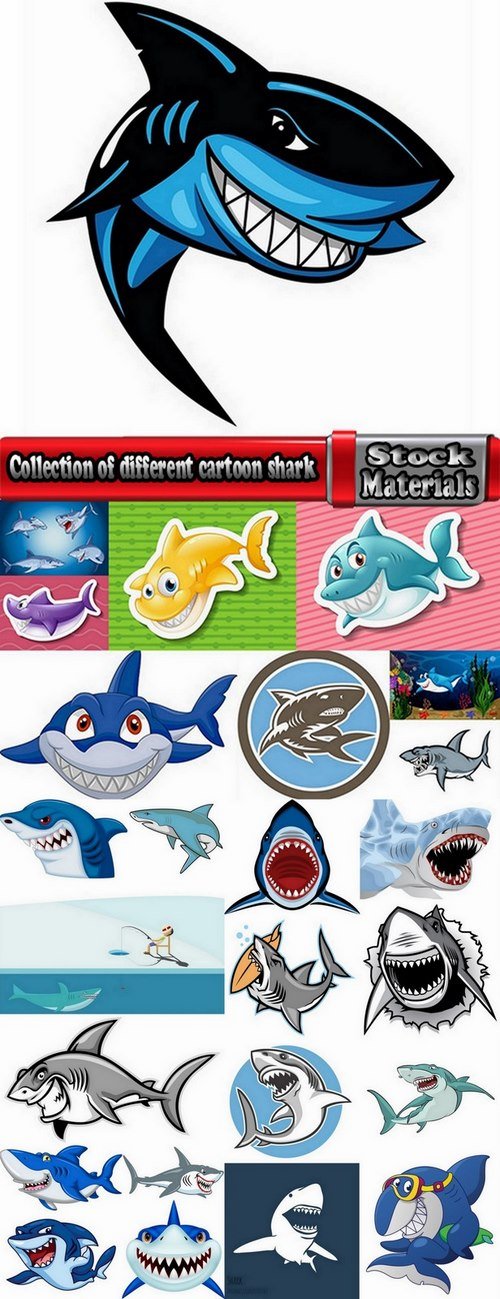 Collection of different cartoon shark 25 Eps