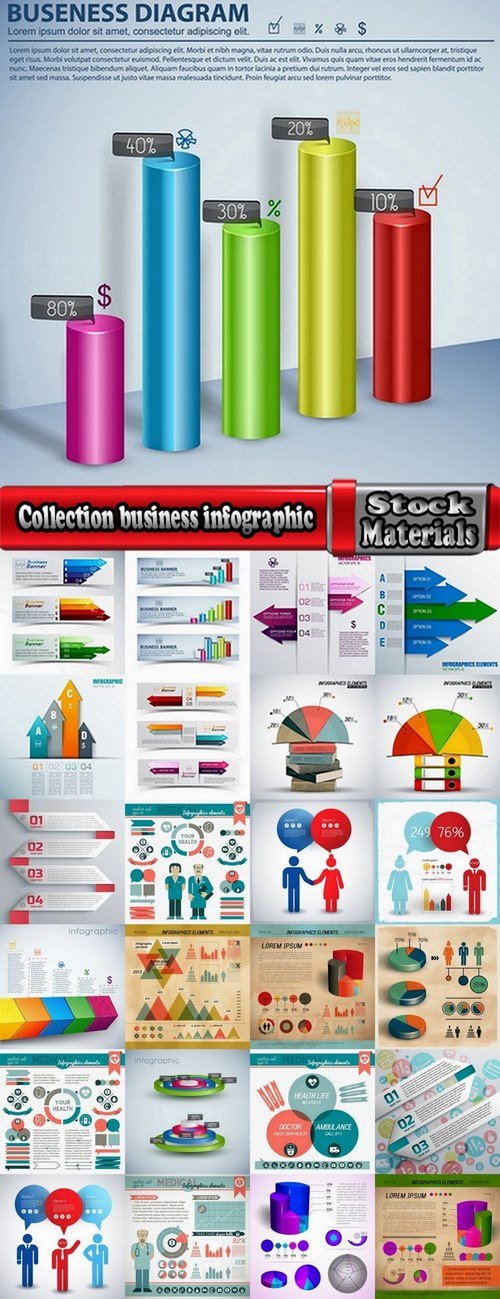 Collection business infographic vector image #3-25 Eps
