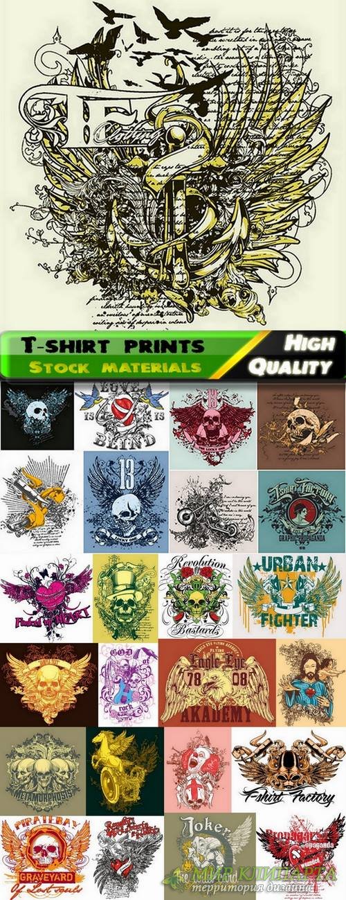 T-shirt prints design in vector from stock #22 - 25 Eps